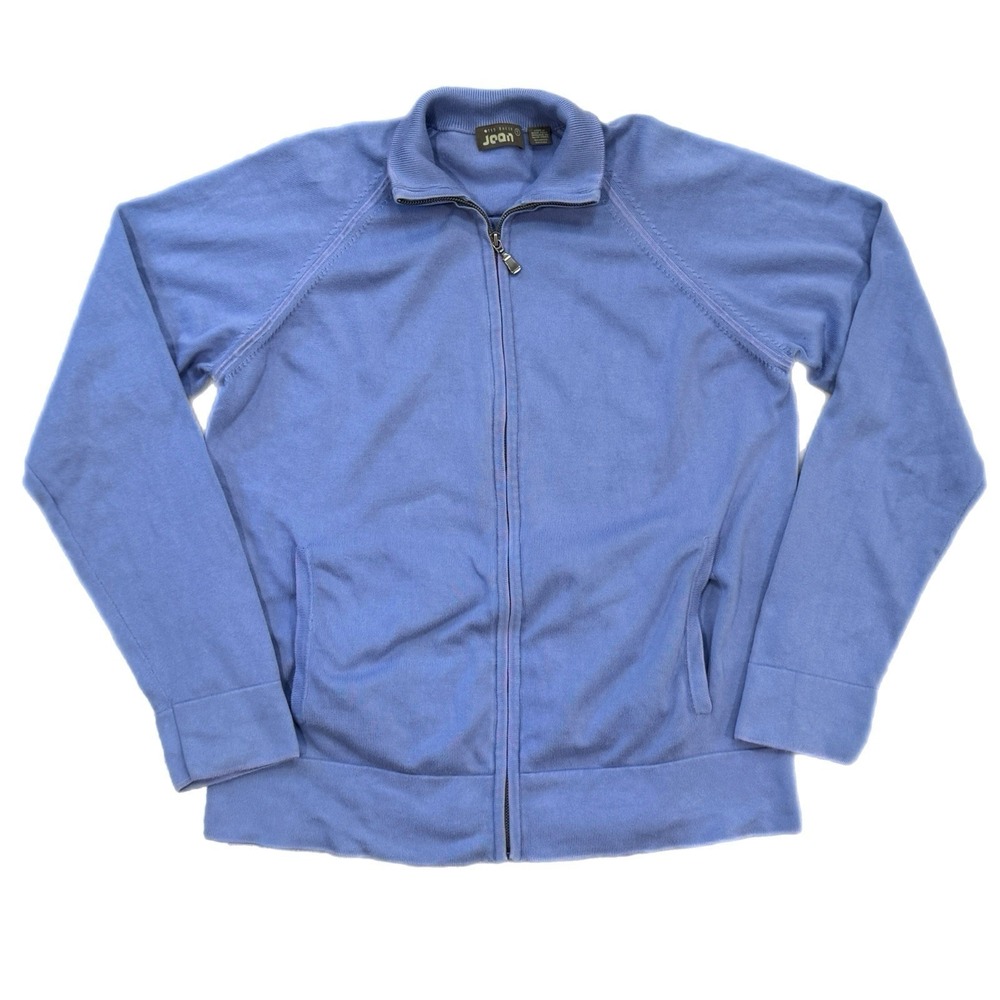 Ted Baker Jean Mens Blue Full Zip Mock Neck Raglan Sweater Size 5 Large
